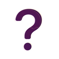 Purple color question mark icon on a white background.