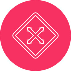 Obraz premium Cross Line Circle Icon For Personal And Commercial Use