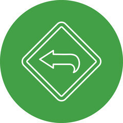 Curved Left Line Circle Icon For Personal And Commercial Use