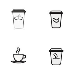 paper coffee cup icon set  vector illustration isolated transparent background logo, cut out or cutout t-shirt design
