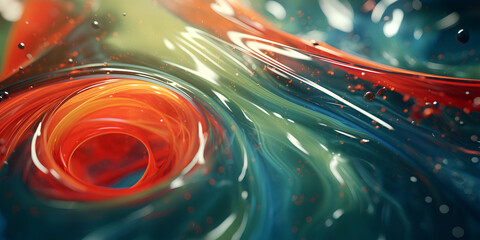 Paint river closeup flowing in torrents creating pleasing abstract forms 
