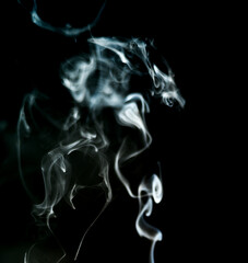 Smoke isolated on black background