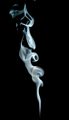 Smoke isolated on black background