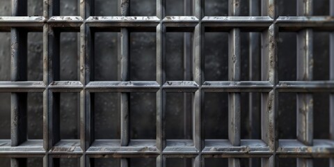 Metal bars arranged on a shelf. Suitable for industrial and construction concepts