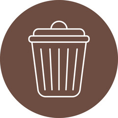 Trash Line Circle Icon