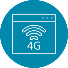 4G Line Circle Icon