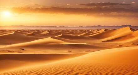 Fototapeta na wymiar Sahara Desert panorama at sunset