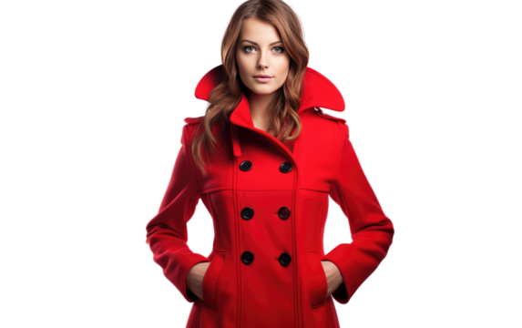 Ruby Overcoat isolated on transparent Background