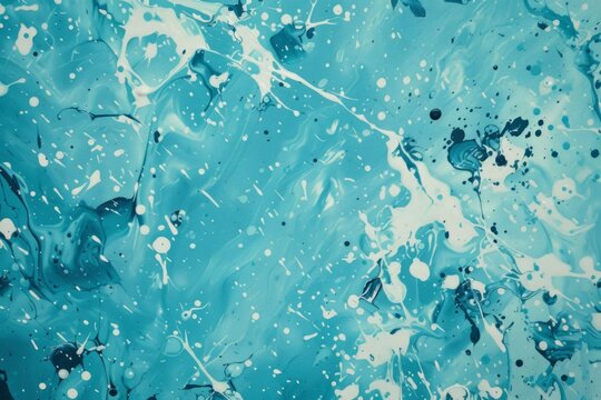 turquoise paint in a splatter in the style of soft pastel colors Generative AI