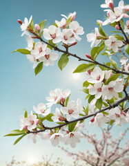 spring tree on transparent background, png