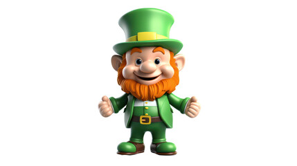 Fototapeta premium St. Patricks day leprechaun, isolated on white background, png