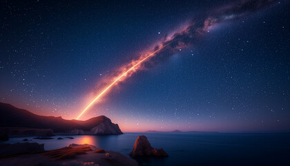 A Shooting Star in the night sky