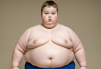 Portrayal of a chubby young boy