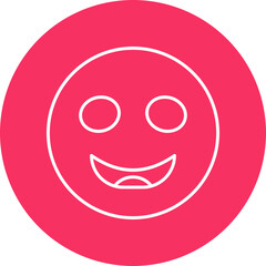 Happy Line Circle Icon