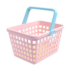 3D rendering of a shopping basket isolated on transparent background, png