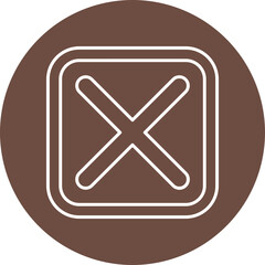 Fototapeta premium Cross Mark Line Circle Icon