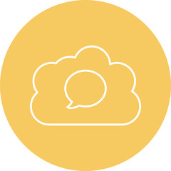 Cloud Line Circle Icon