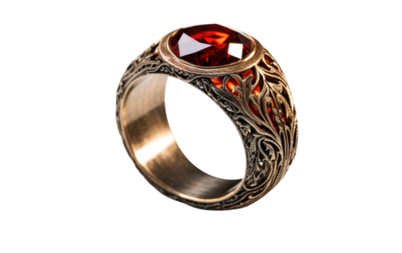 Sard Circle ring isolated on transparent Background