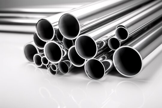 a group of metal pipes