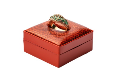 Serpentine Ring Encasement isolated on transparent Background