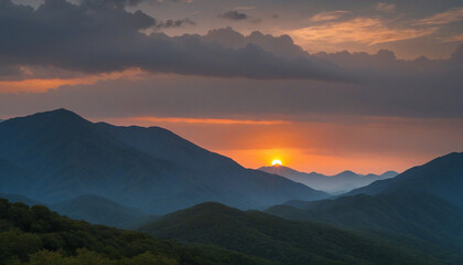 Fototapeta na wymiar Mountain Sunset