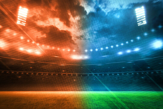 Cricket template for social media posts. Cricket background with stadium lights, gallery and field. Amazing readymade background for sports social media posts. Stump putch, match, football battle