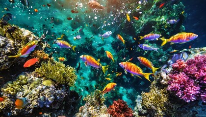 Fototapeta na wymiar Generated image of colorful fish in the ocean