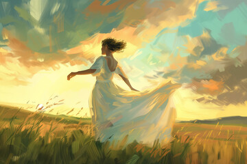 Whispers of Nature Capturing Beauty in a White Dress
