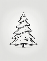 Festive Christmas Tree Symbol on White Background