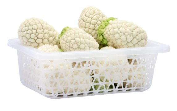Plastic Basket Holding Sugar Apples isolated on transparent Background