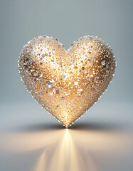 Radiant heart with shimmer and illumination