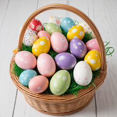 Hidden surprises in woven Easter basket drawing