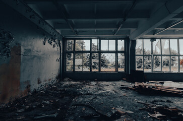 inside a destroyed school in Ukraine