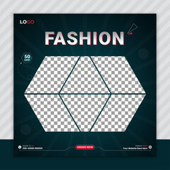 Winter fashion social media post design template