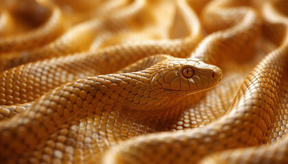 Obraz premium Gently waving snake skin background texture,generative aI