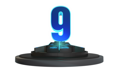sci fi blue 3d number 9