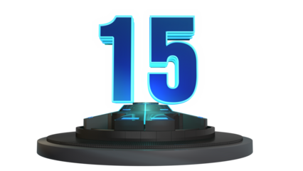 sci fi blue 3d number 15