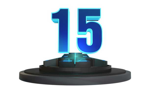 sci fi blue 3d number 15