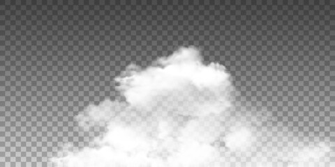 Realistic cloud,cloudscape on transparent background