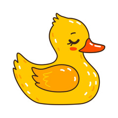 Cute сartoon bath duck isolated on white