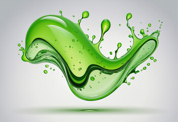Green organic amoeba shapes with vector illustration on white background - obrazy, fototapety, plakaty