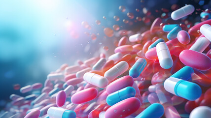 pill capsules Healthcare and medical illustration background.