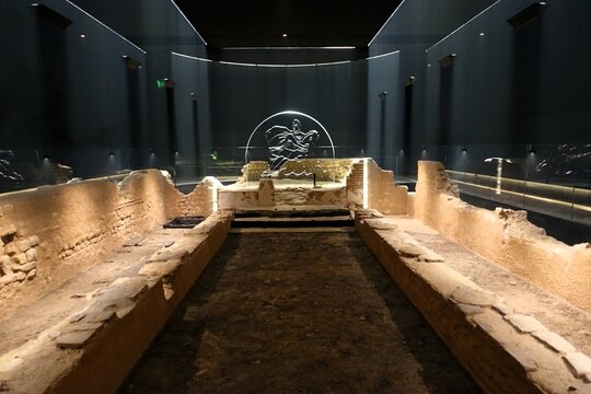 Mid-3rd century Roman Mithraeum also known as the Temple of Mithras, now beneath Bloomberg's European headquarters in the City of London.