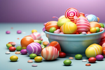 Fototapeta na wymiar 3d PSD studio portrait of Easter candy