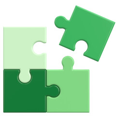 3D Puzzle. 3D Icon. 3D illustration.