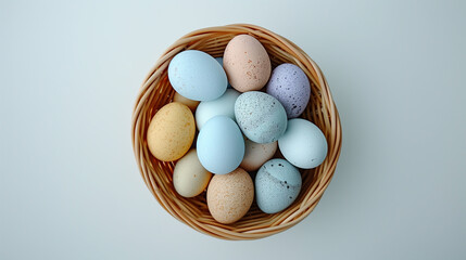 Easter eggs in basket
