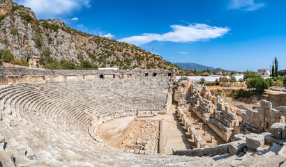 Ancient theatre of Myra in Demre, Antalya province of Turkey.. - 735228754