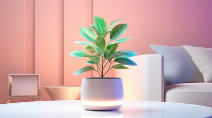 Intelligent smart plant pot. multifunctional smart pot sporting a creative and modern design
