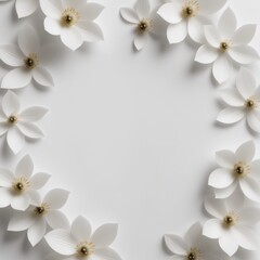Fototapeta na wymiar Subtle floral background, minimal aesthetics, central white space for text or design.