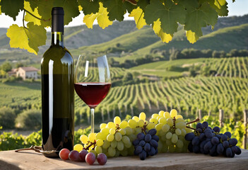 Naklejka premium Scenic vineyard offering delectable wine.